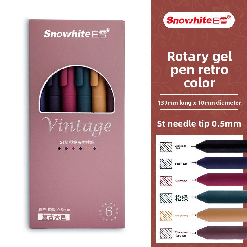 Rotary Gel Pen with Quick-Drying Ink 6 pcs