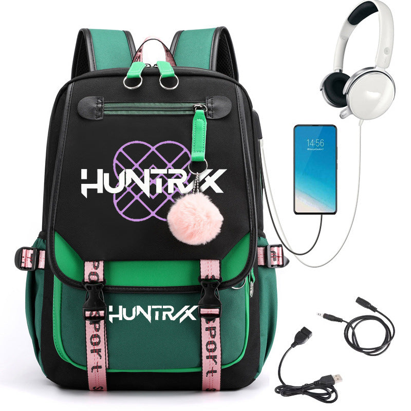 Cartoon Print School Backpack with Large Capacity