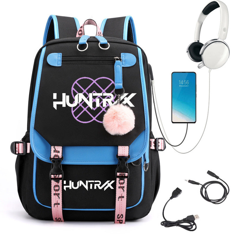 Cartoon Print School Backpack with Large Capacity