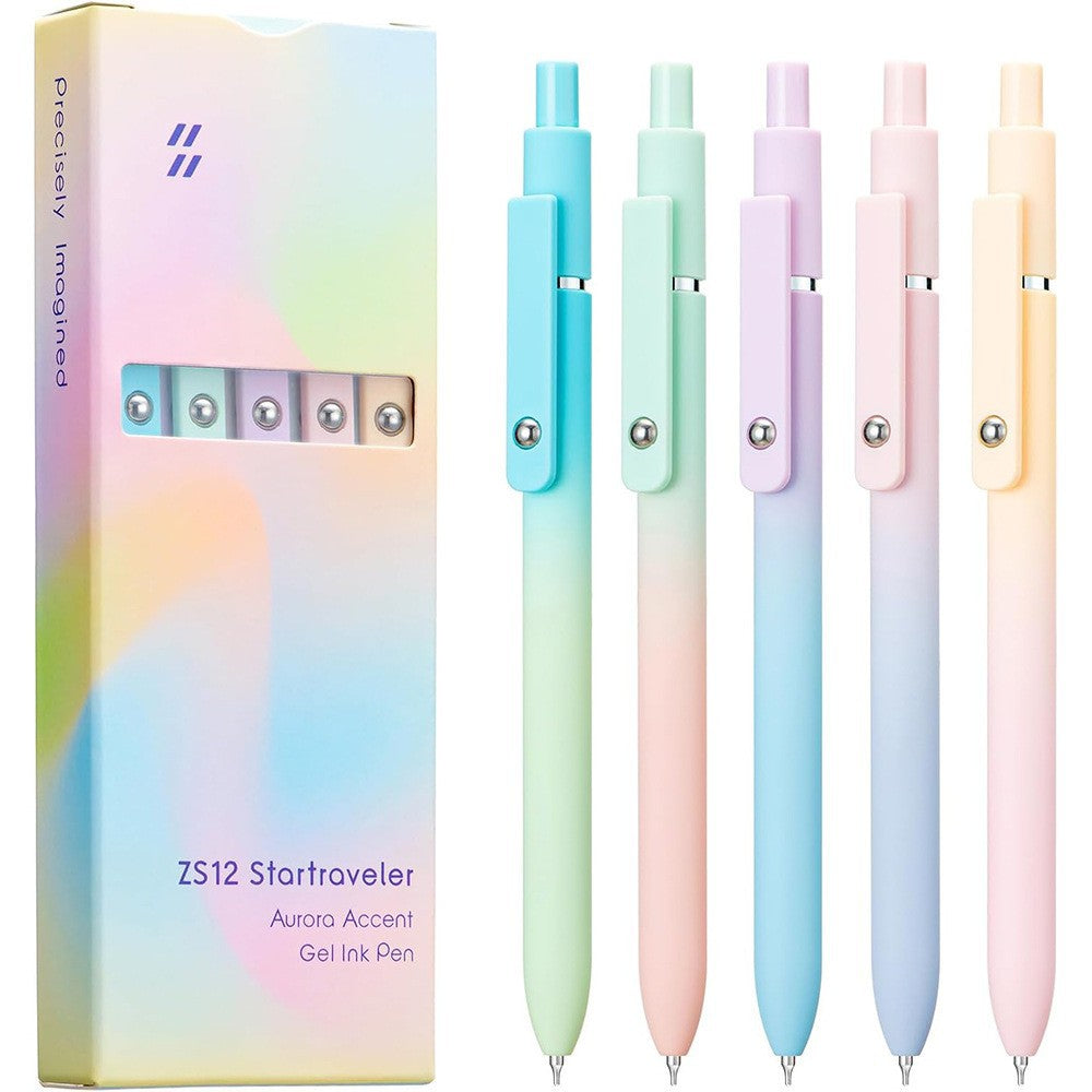 Morandi Retro Press Gel Pen 0.5mm Fine Tip 5-Piece Set