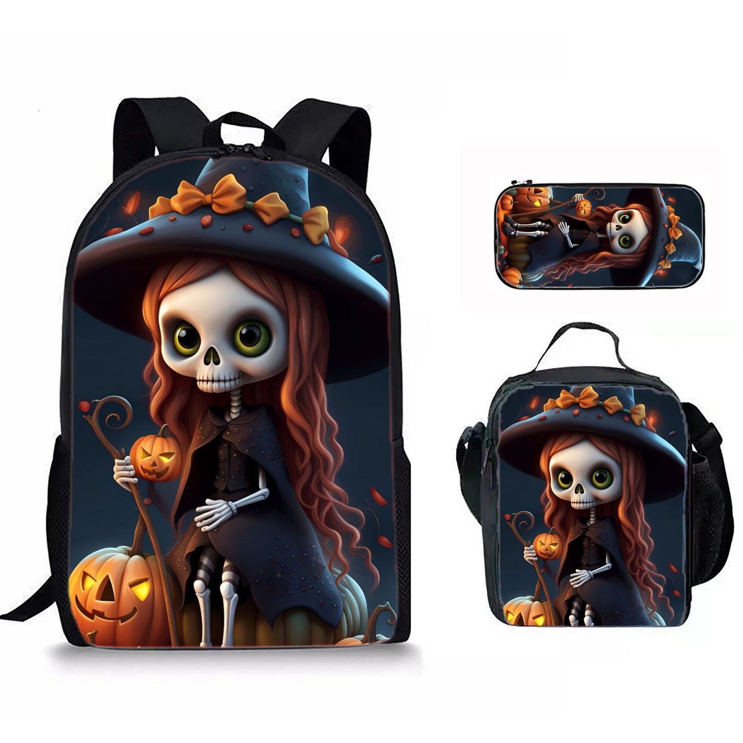 Cartoon Print Backpack Set
