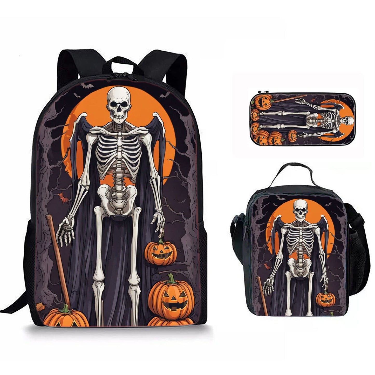 Cartoon Print Backpack Set