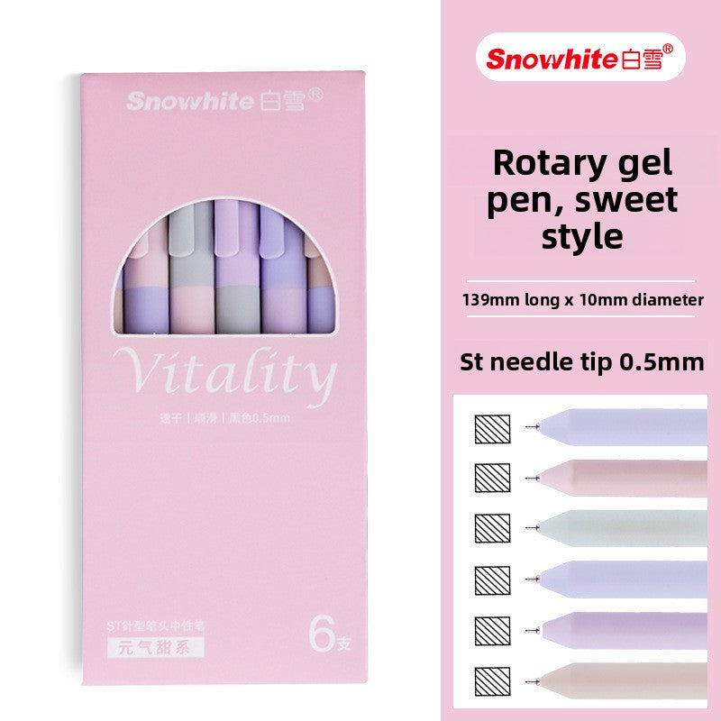 Rotary Gel Pen with Quick-Drying Ink 6 pcs
