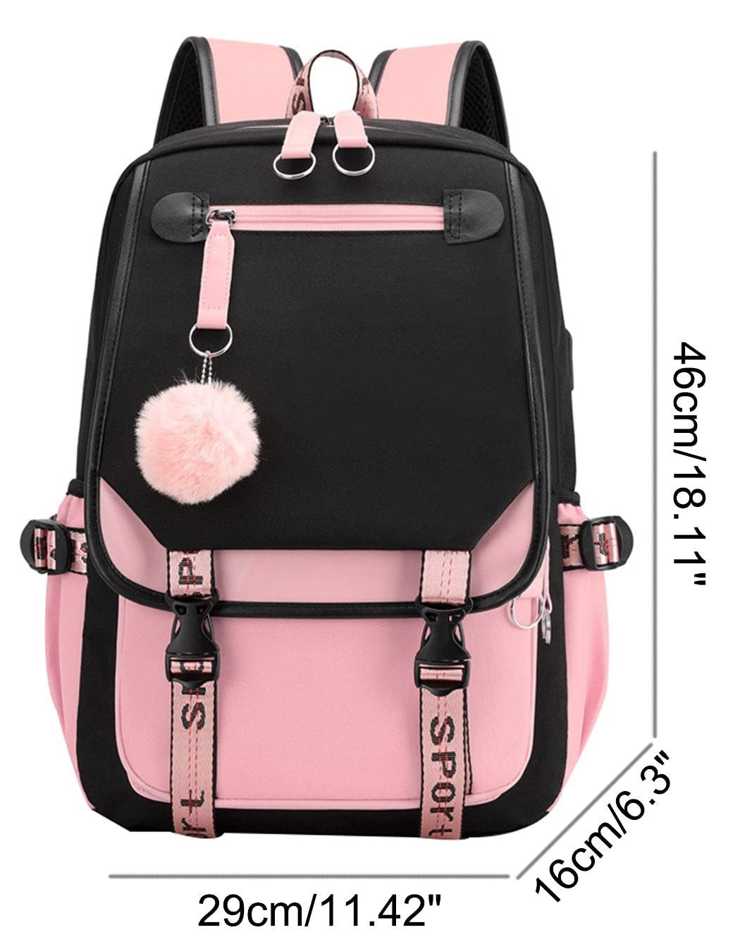Cartoon Print School Backpack with Large Capacity