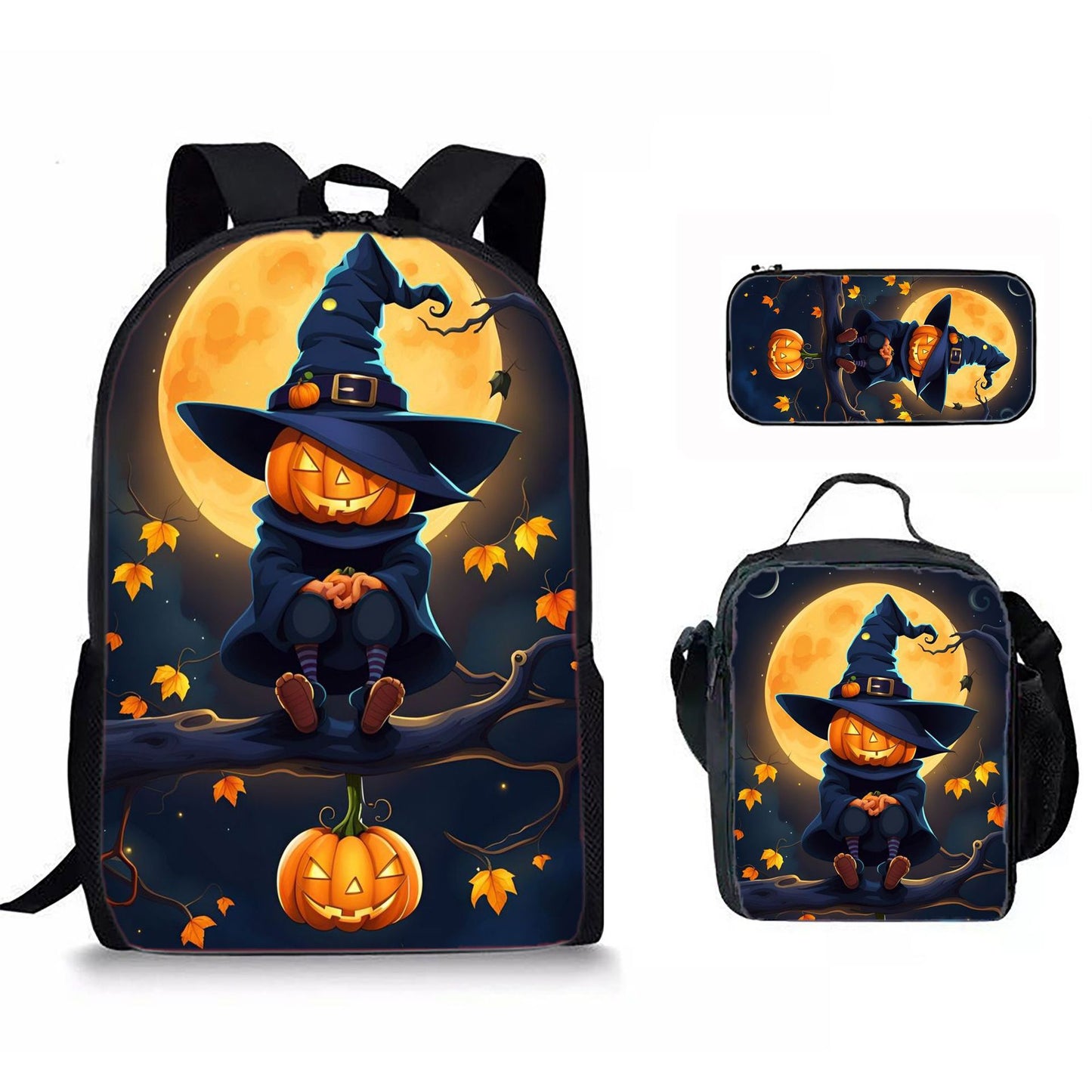 Cartoon Print Backpack Set