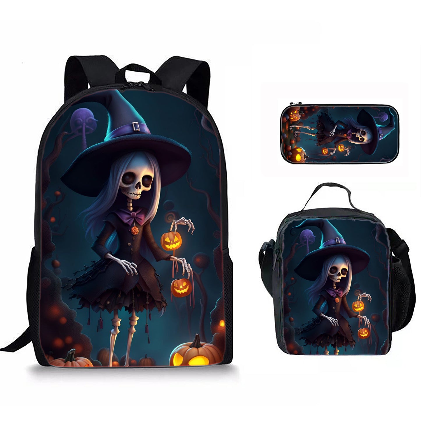 Cartoon Print Backpack Set