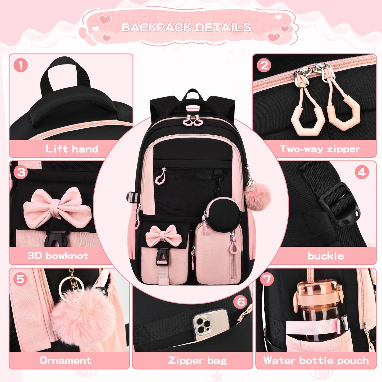 Student Backpack Set with Meal Bag and Pencil Case