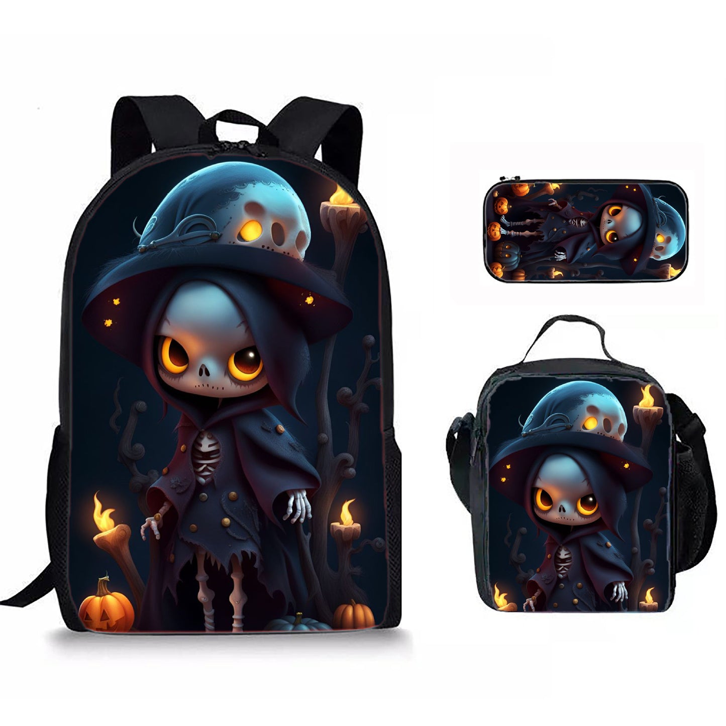Cartoon Print Backpack Set