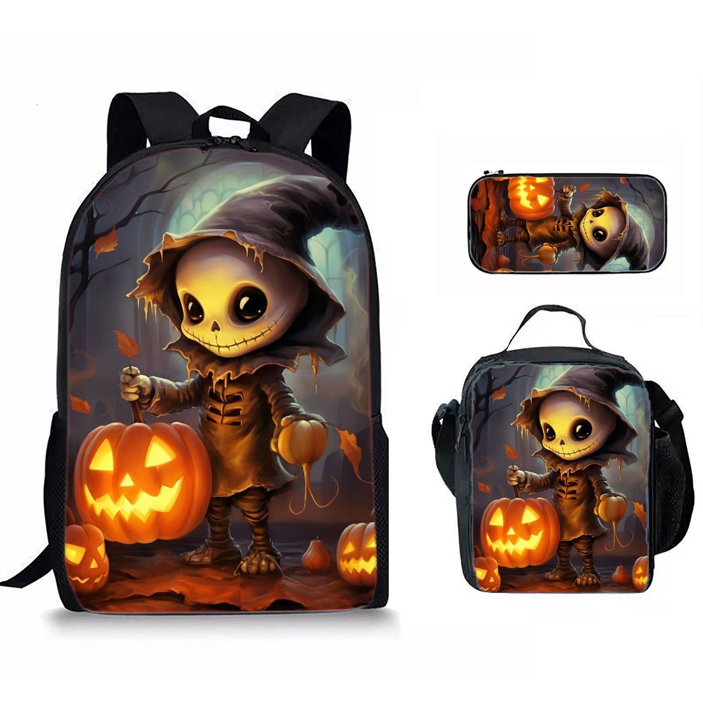 Cartoon Print Backpack Set