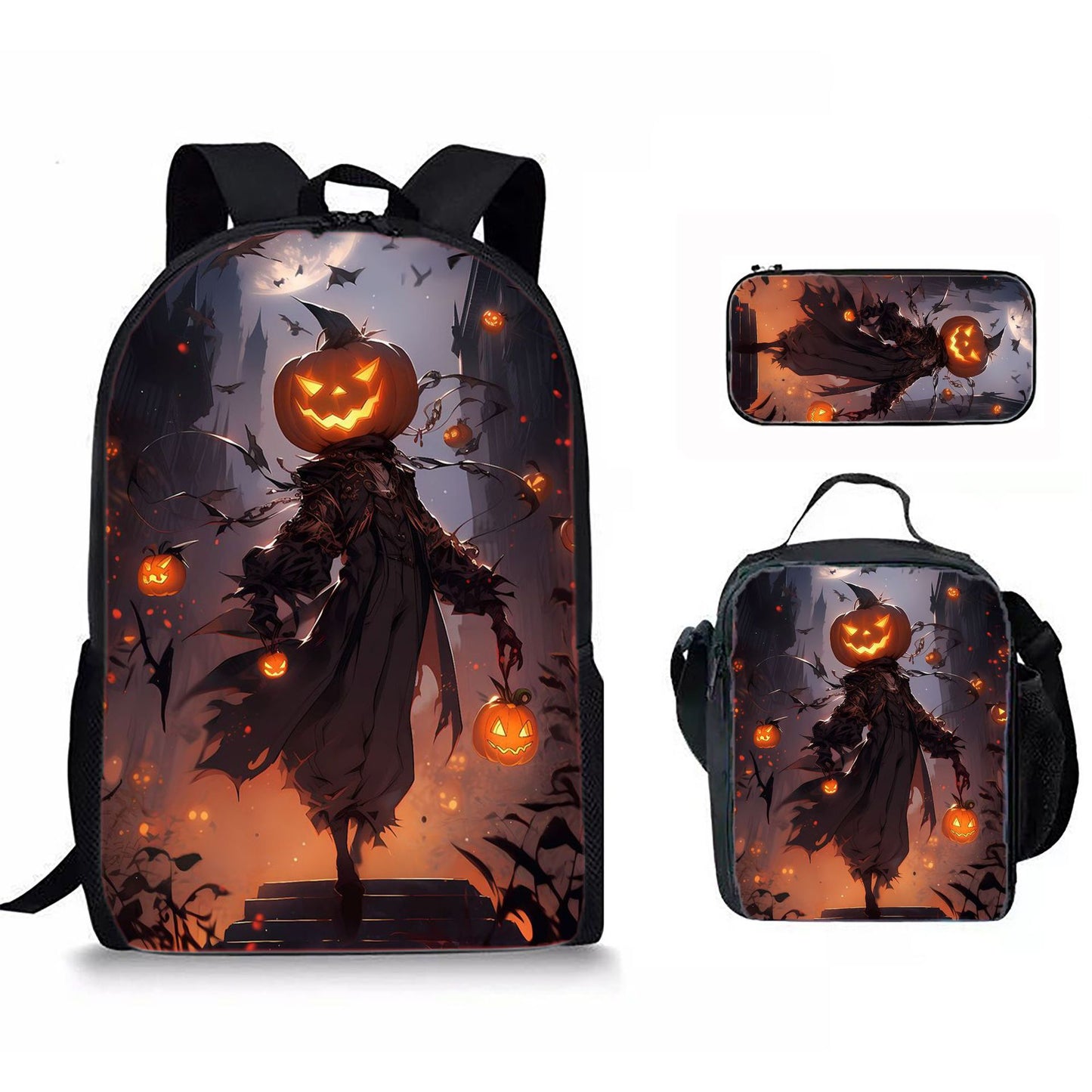 Cartoon Print Backpack Set