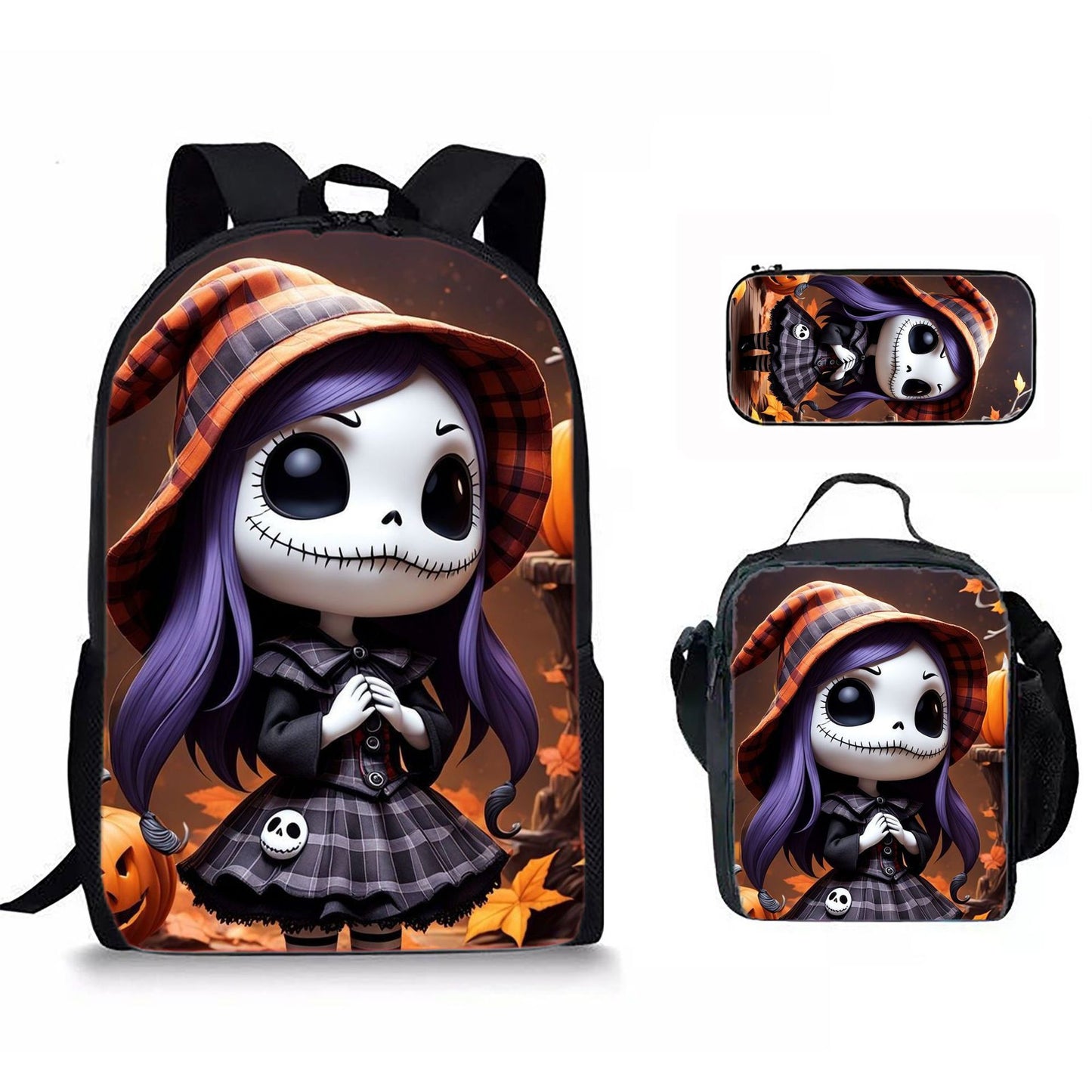 Cartoon Print Backpack Set