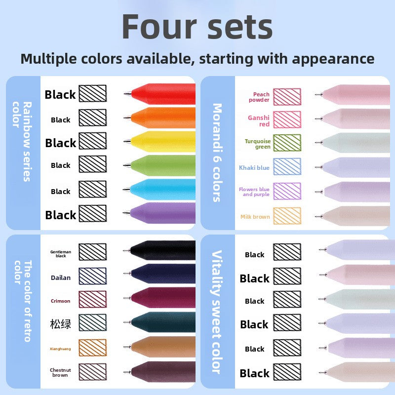 Rotary Gel Pen with Quick-Drying Ink 6 pcs