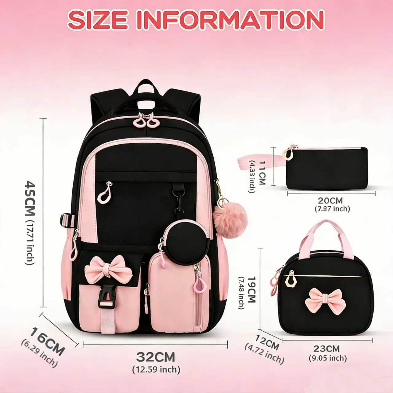 Student Backpack Set with Meal Bag and Pencil Case