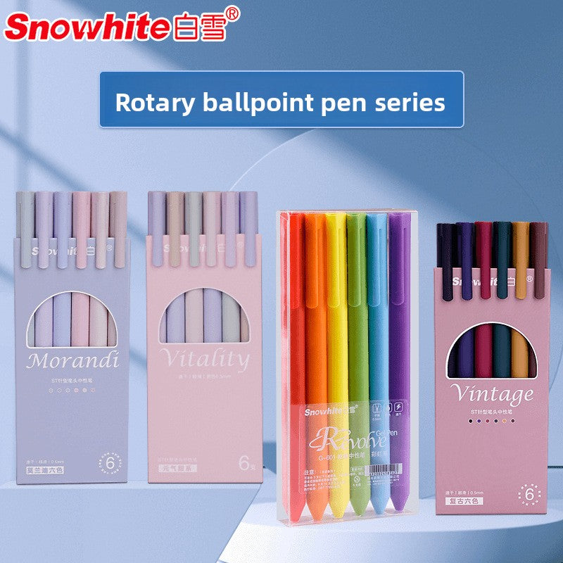 Rotary Gel Pen with Quick-Drying Ink 6 pcs