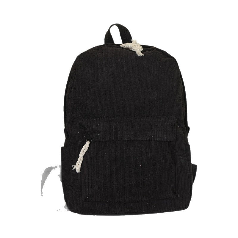 Korean Style Corduroy School Backpack