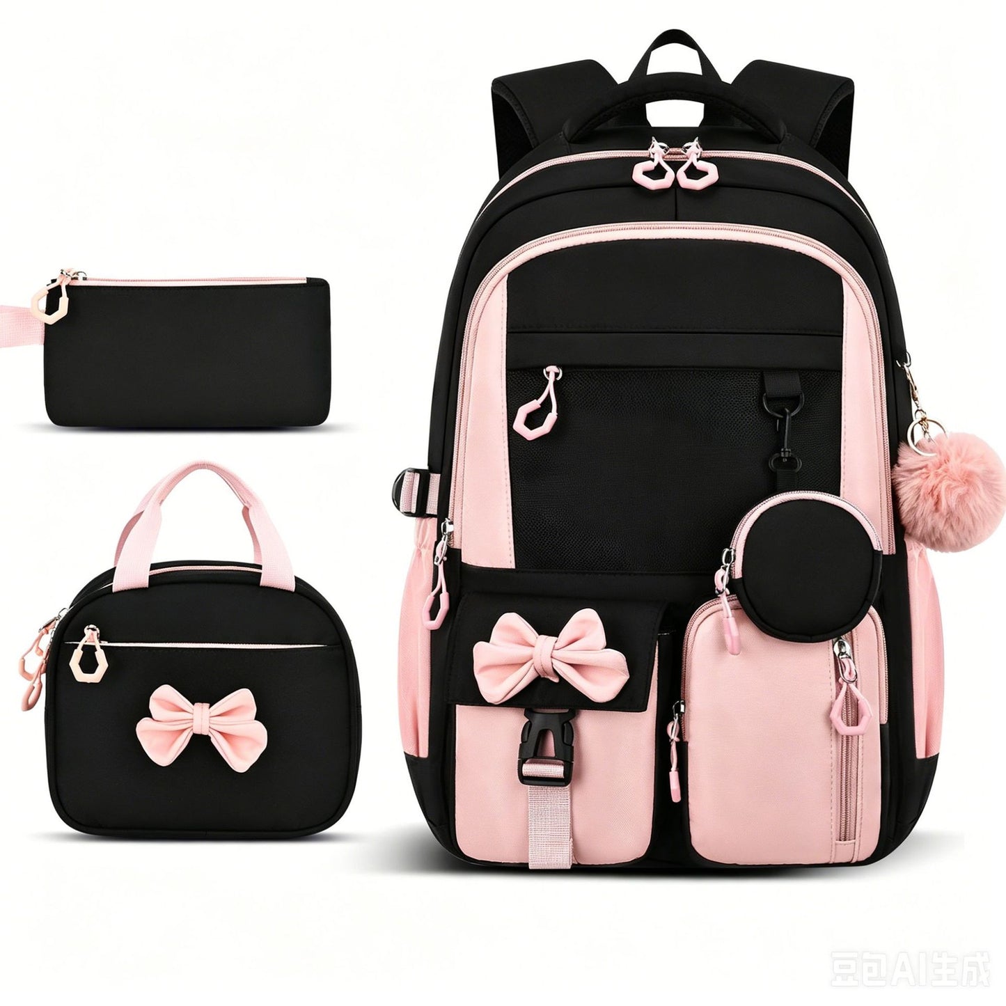 Student Backpack Set with Meal Bag and Pencil Case
