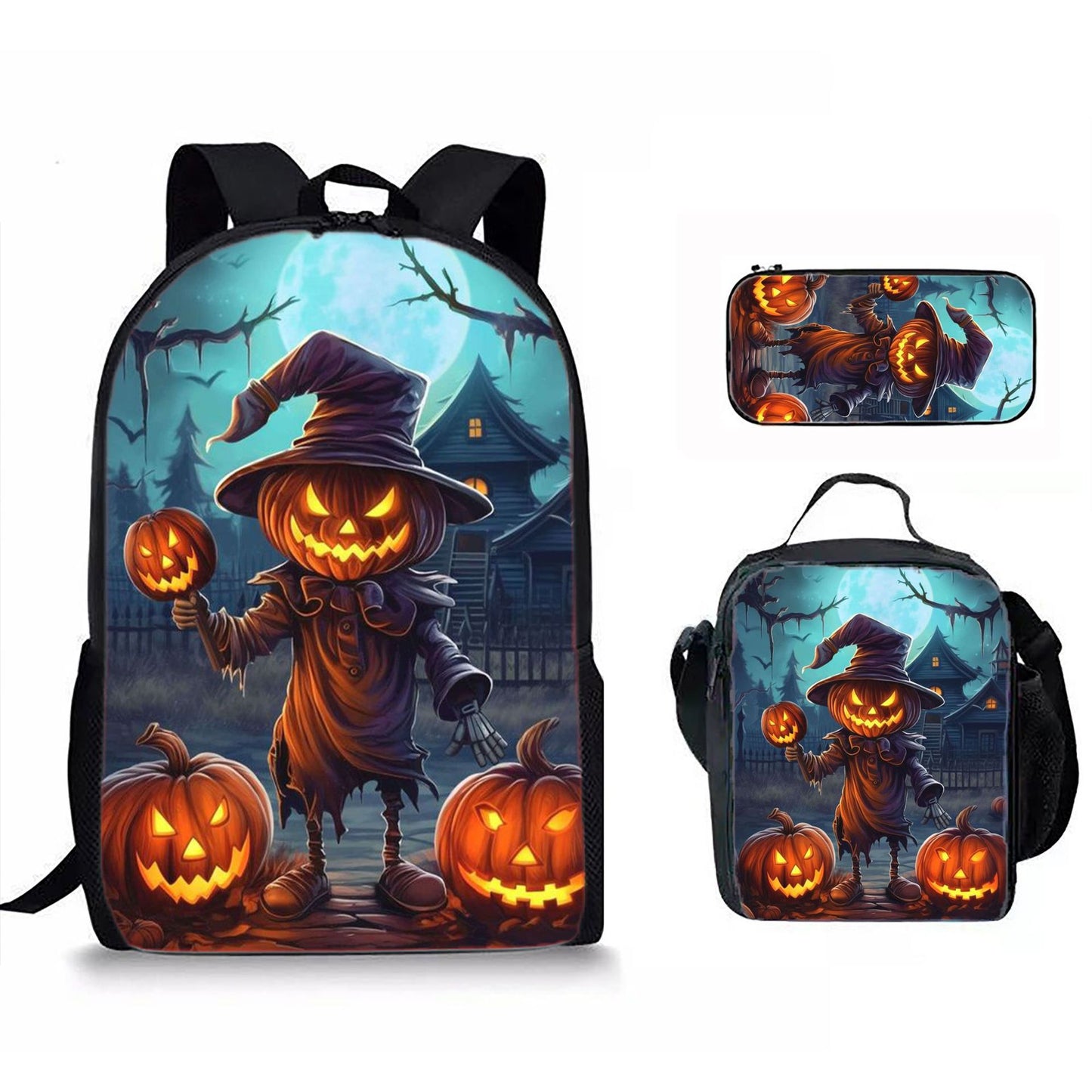 Cartoon Print Backpack Set