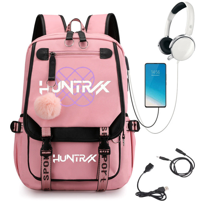 Cartoon Print School Backpack with Large Capacity